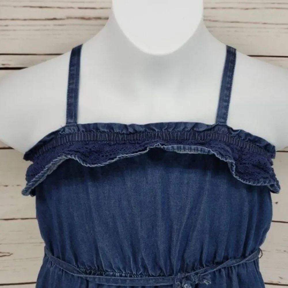 Gap‎ kids blue sleeveless size small denim jean Dress